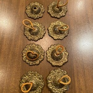Vintage Set of 8 Brass Finger Cymbal Instruments